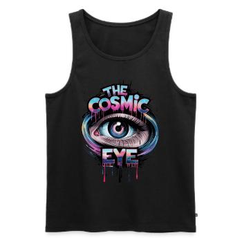 Das Kosmische Auge Streetart Visuelle Magie - Männer Premium Bio Tank Top - Schwarz - Vorne - AI Model Male 178 light (178cm)