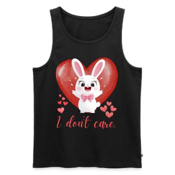 Funny bunny with saying: Irony for rabbit lovers - Men's Premium Organic Tank Top - black - Front - Michal (187cm)