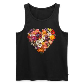 Flower Heart: Romantic Design for Flower Fans - Men's Premium Organic Tank Top - black - Front - Michal (187cm)