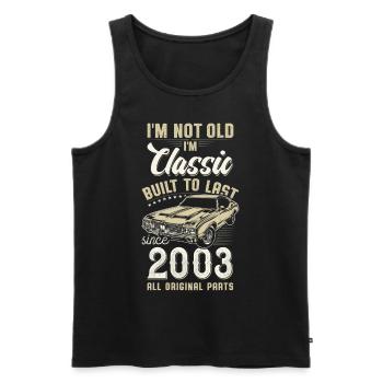 Born 2003 Birthday Classic Car - Men's Premium Organic Tank Top - black - Front - Michal (187cm)