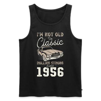 Geboren 1956 Geburtstag Oldtimer - Männer Premium Bio Tank Top - Schwarz - Vorne - Michal (187cm)