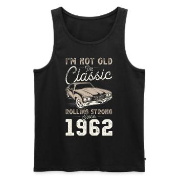 Geboren 1962 Geburtstag Oldtimer - Männer Premium Bio Tank Top - Schwarz - Vorne - Michal (187cm)