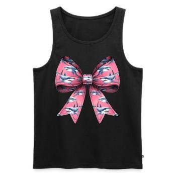 Coquette Bogen Hai Ozean Tiermuster Rosa - Männer Premium Bio Tank Top - Schwarz - Vorne - Michal (187cm)