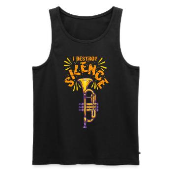 Kornett Kornettspieler I Destroy Silence - Männer Premium Bio Tank Top - Schwarz - Vorne - Michal (187cm)