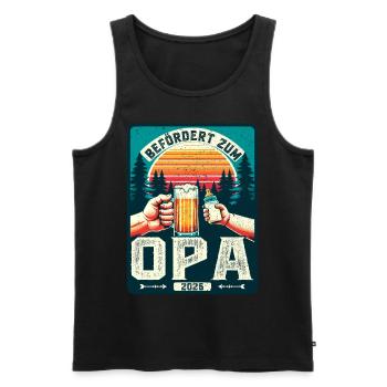 Werdender Opa - Zukünftiger Großvater Opa 2026 - Männer Premium Bio Tank Top - Schwarz - Vorne - Michal (187cm)