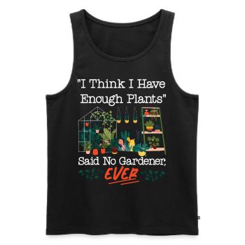 Plant Lover Gardening I Think I - Männer Premium Bio Tank Top - Schwarz - Vorne - Michal (187cm)