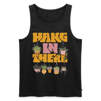 Plant Lover Gardening Hang In - Men's Premium Organic Tank Top - black - Front - Michal (187cm)