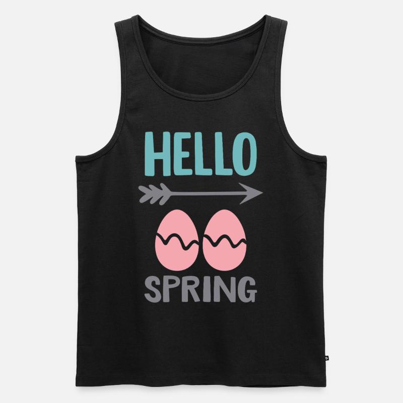 Hello Spring Frühlingsdesign mit Ostereiern - Männer Premium Bio Tank Top - Schwarz