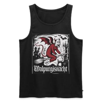 Hexen Walpurgisnacht Fliegender Dämon Mit Schloss - Männer Premium Bio Tank Top - Schwarz - Vorne - Michal (187cm)