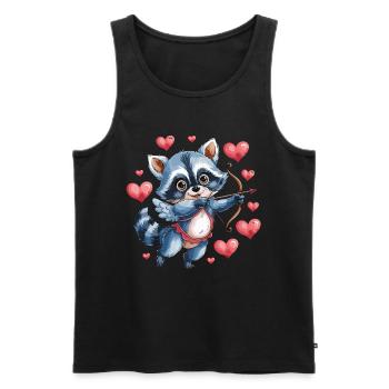 Cupidon viverrin avec flèche et cœur - Débardeur bio Premium Homme - noir - Devant - Michal (187cm)