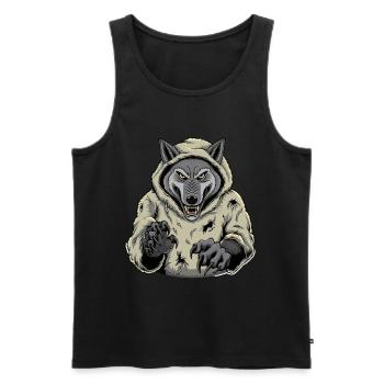 Wolf Im Schafspelz - Stärke und List - Männer Premium Bio Tank Top - Schwarz - Vorne - AI Model Male 178 light (178cm)