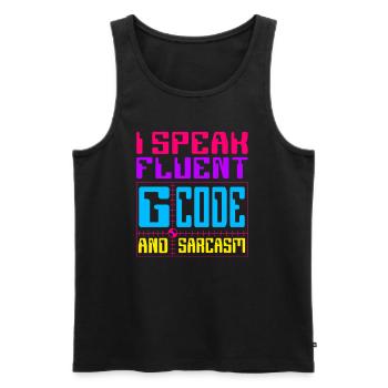 Cutting Machine Operator CNC Router Fluent G-Code - Men's Premium Organic Tank Top - black - Front - AI Model Male 178 light (178cm)