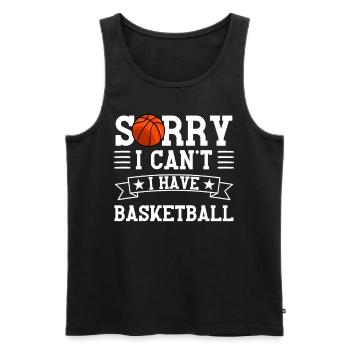 Désolé, j’ai du basket - Débardeur bio Premium Homme - noir - Devant - Michal (187cm)