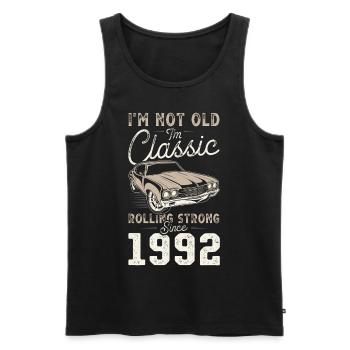 Geboren 1992 Geburtstag Oldtimer - Männer Premium Bio Tank Top - Schwarz - Vorne - Michal (187cm)