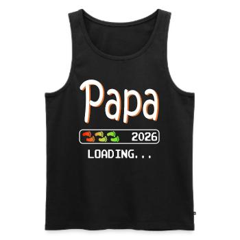 Papa 2026 loading Werdender Vater Schwangerschaft - Männer Premium Bio Tank Top - Schwarz - Vorne - Michal (187cm)
