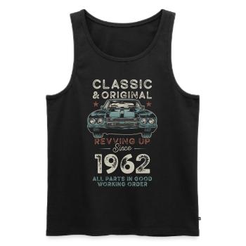 Geboren 1962 Geburtstag Oldtimer - Männer Premium Bio Tank Top - Schwarz - Vorne - Michal (187cm)