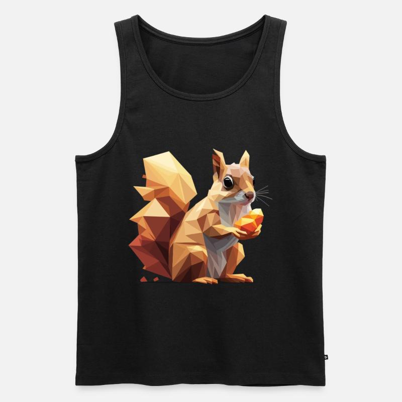 Low-Poly Eichhörnchen - Männer Premium Bio Tank Top - Schwarz