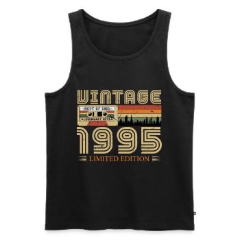 1995 Vintage Geboren 1995 Vintage Geburtstagsgeschenk - Männer Premium Bio Tank Top - Schwarz - Vorne - Michal (187cm)
