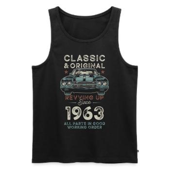 Geboren 1963 Geburtstag Oldtimer - Männer Premium Bio Tank Top - Schwarz - Vorne - AI Model Male 178 light (178cm)