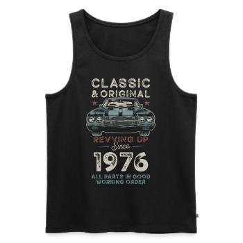 Né en 1976 Anniversaire Voiture classique - Débardeur bio Premium Homme - noir - Devant - Michal (187cm)