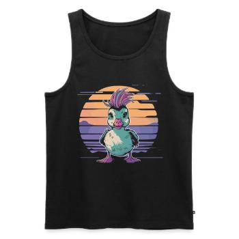 Duck punk in sunset with naughty - Men's Premium Organic Tank Top - black - Front - AI Model Male 178 light (178cm)
