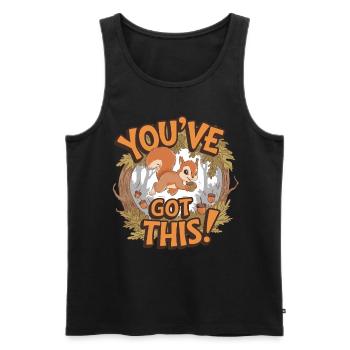 You can do it! Squirrel with acorn - Men's Premium Organic Tank Top - black - Front - AI Model Male 178 light (178cm)