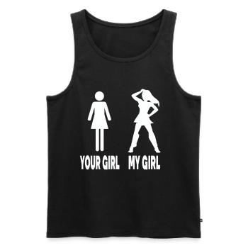 Your Girl My Girls Humorous Illustration - Men's Premium Organic Tank Top - black - Front - Michal (187cm)