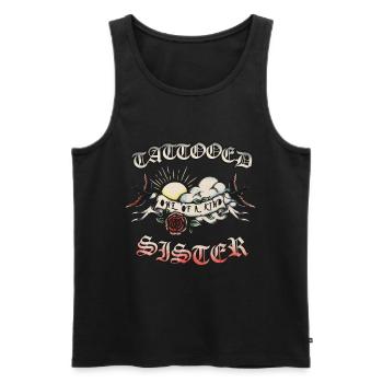Tatoué Unique Sister Tattoo Women - Débardeur bio Premium Homme - noir - Devant - AI Model Male 178 light (178cm)