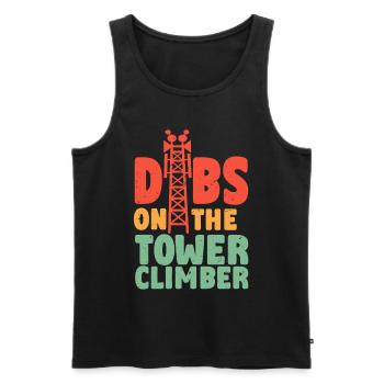 Industrial Climber Dibs On The Tower Climber - Men's Premium Organic Tank Top - black - Front - AI Model Male 178 light (178cm)