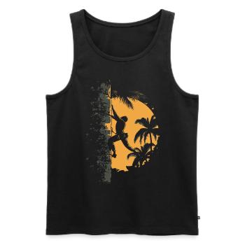 Escalade à la limite : Aventure en plein air dans les Alpes - Débardeur bio Premium Homme - noir - Devant - AI Model Male 178 light (178cm)