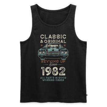 Né en 1982 Anniversaire Voiture classique - Débardeur bio Premium Homme - noir - Devant - Michal (187cm)