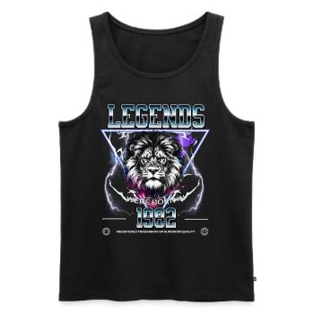 1982 Birthday Legend Leo - Men's Premium Organic Tank Top - black - Front - Michal (187cm)