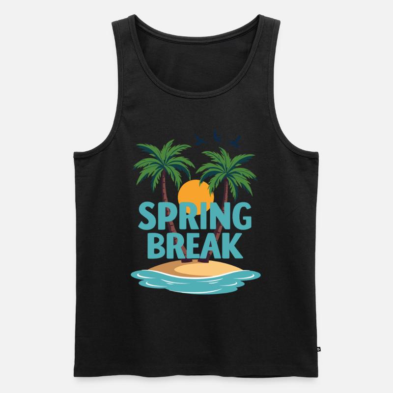 Spring Break Palmen Strand - Männer Premium Bio Tank Top - Schwarz