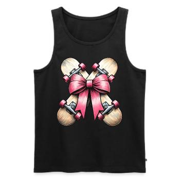 Kokette Bogen Skateboarding Skateboarder Skater - Männer Premium Bio Tank Top - Schwarz - Vorne - Michal (187cm)