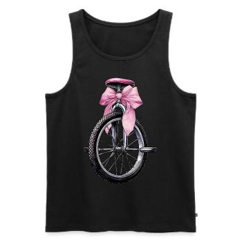 Coquette Bow Unicycling Unicycle Mom Pink - Men's Premium Organic Tank Top - black - Front - Michal (187cm)