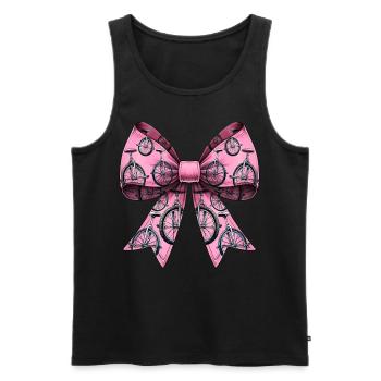 Coquette Bogen Einradfahren Einrad Muster Rosa - Männer Premium Bio Tank Top - Schwarz - Vorne - AI Model Male 178 light (178cm)