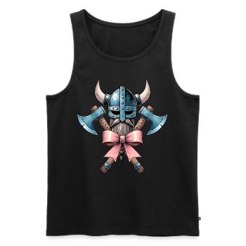 Coquette Bow Viking Norse Mythology Ribbon - Men's Premium Organic Tank Top - black - Front - Michal (187cm)
