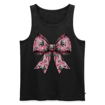 Coquette Bow Viking Norse Mythology Ribbon - Men's Premium Organic Tank Top - black - Front - Michal (187cm)