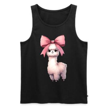 Coquette Bow Alpaca Llama Pink Bow Mom - Men's Premium Organic Tank Top - black - Front - AI Model Male 178 light (178cm)