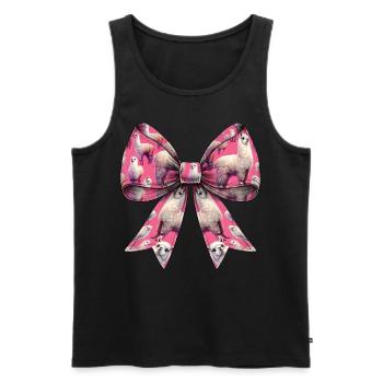 Coquette Bow Alpaca Llama Pattern Pink - Men's Premium Organic Tank Top - black - Front - Michal (187cm)