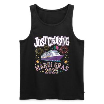 Just Cruising Mardi Gras 2025 Cruise Fun - Men's Premium Organic Tank Top - black - Front - Michal (187cm)