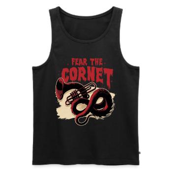 Kornett Kornettspieler Fear The Cornet - Männer Premium Bio Tank Top - Schwarz - Vorne - Michal (187cm)