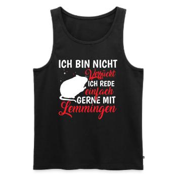 Lemming Vole likes to talk to lemming - Men's Premium Organic Tank Top - black - Front - Michal (187cm)