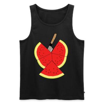 Melon Fruit Summertime Fruit - Men's Premium Organic Tank Top - black - Front - Michal (187cm)
