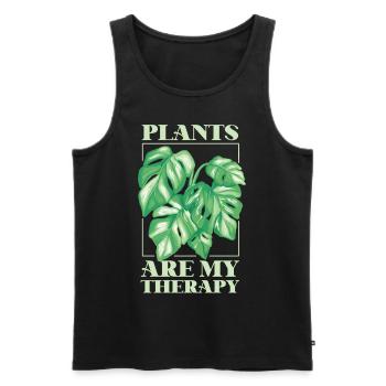 Plant Lover Gardening Monstera - Männer Premium Bio Tank Top - Schwarz - Vorne - Michal (187cm)