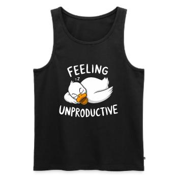 Feeling Unproductive Entspannende Ente - Männer Premium Bio Tank Top - Schwarz - Vorne - AI Model Male 178 light (178cm)