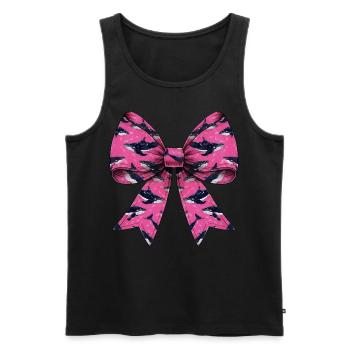 Coquette Schleife Wal Ozean Tiermuster Rosa - Männer Premium Bio Tank Top - Schwarz - Vorne - AI Model Male 178 light (178cm)