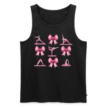 Kokette Bogen Pilates Fitness Workout Rosa - Männer Premium Bio Tank Top - Schwarz - Vorne - AI Model Male 178 light (178cm)