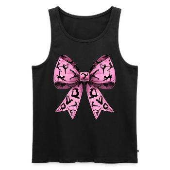 Coquette Bow Pilates Fitness Workout Motif Rose - Débardeur bio Premium Homme - noir - Devant - Michal (187cm)