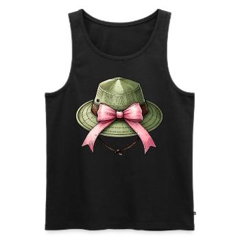 Coquette Bow Zookeeping Zookeeper Hat Pink - Men's Premium Organic Tank Top - black - Front - AI Model Male 178 light (178cm)